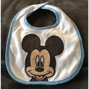 Mickey Mouse Baby Bib Terry Cloth Vintage Stain On Back See Pic Walt Disney VTG